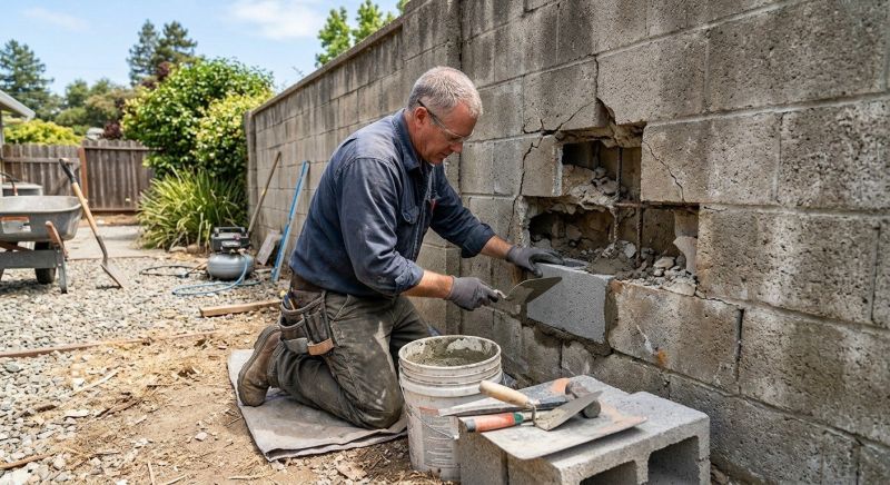 Block Wall Repair in Gay, GA