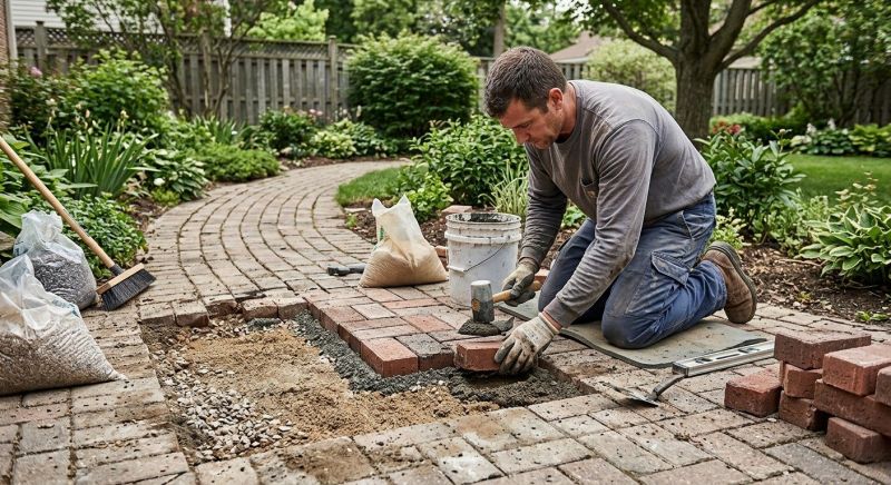 Brick Hardscape Repair in Fayetteville, GA