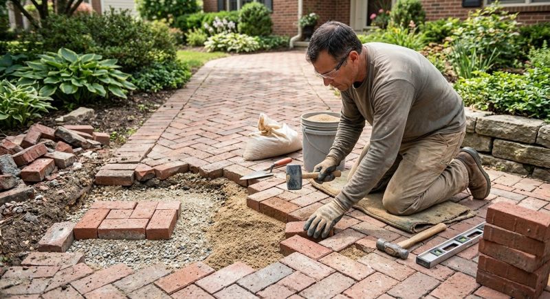 Brick Pathway Repair in Fayetteville, GA