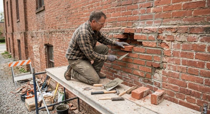 Brick Stairs Repair in Fayetteville, GA