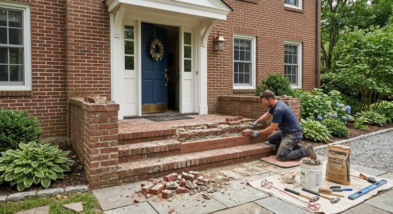 Brick Stoop Repair in Fayetteville, GA
