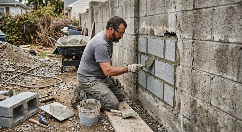 Cinder Block Wall Repair in Ellenwood, GA