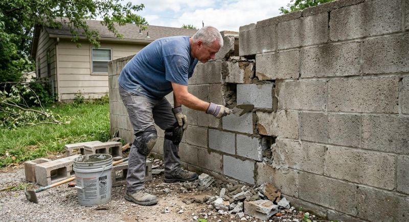 Cinder Block Wall Repair in Fairburn, GA