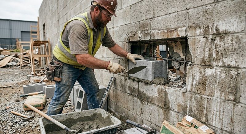 Cinder Block Wall Repair in Lovejoy, GA