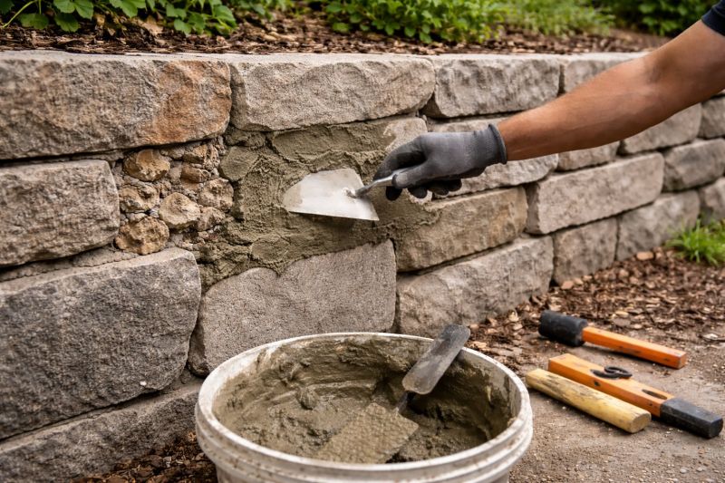 Stone Wall Repair in Fayetteville, GA